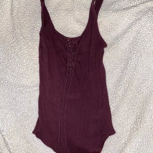 American Eagle burgundy bodysuit